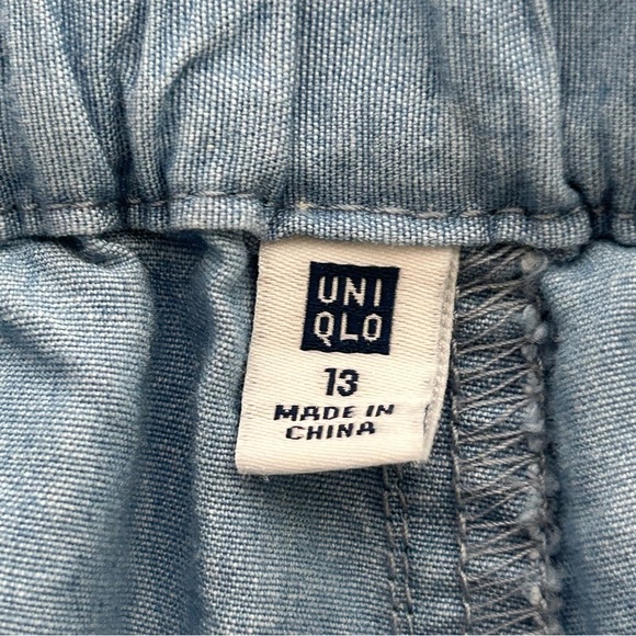 2 for$15 Uniqlo Kids Blue High Waist Shorts with Elastic Waistband - Picture 4 of 10